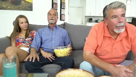 Teenage taunts astonished father's pal by fumbling his fuck-stick